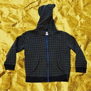 Cool Kids Black and Gray Zip-Up Hoodie Size 5T Lightning Pattern